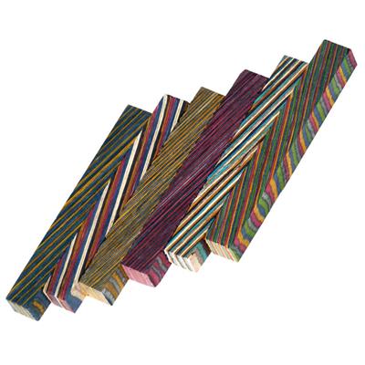 Pack carrelets Bois bois teintées collés 16x16x125mm